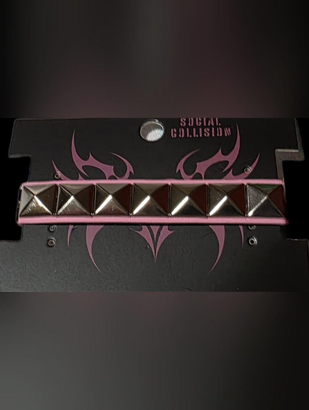 Pink Pyramid Stud Bracelet